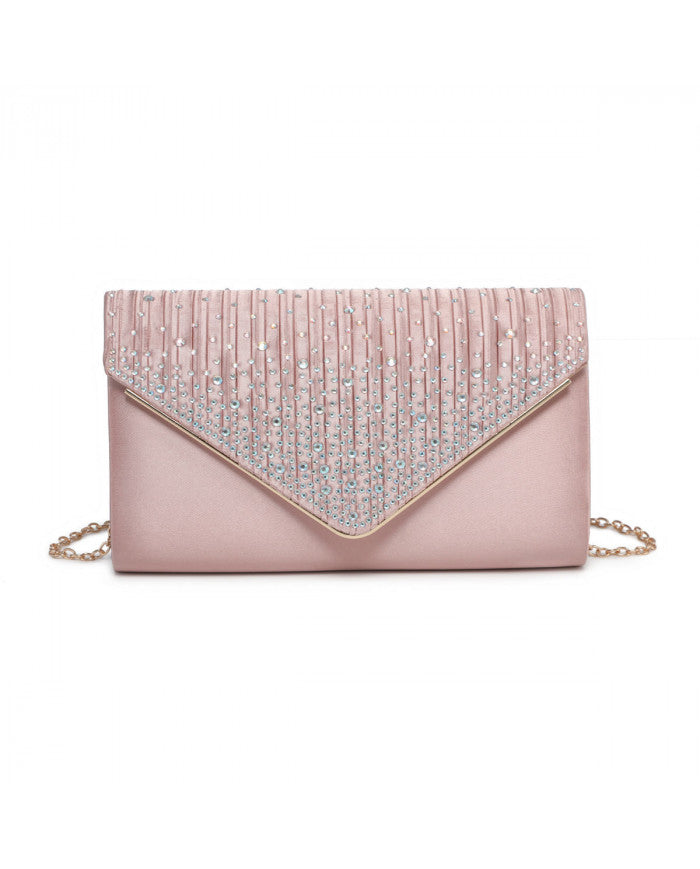 Craze London Clutch Bag with Satin Material