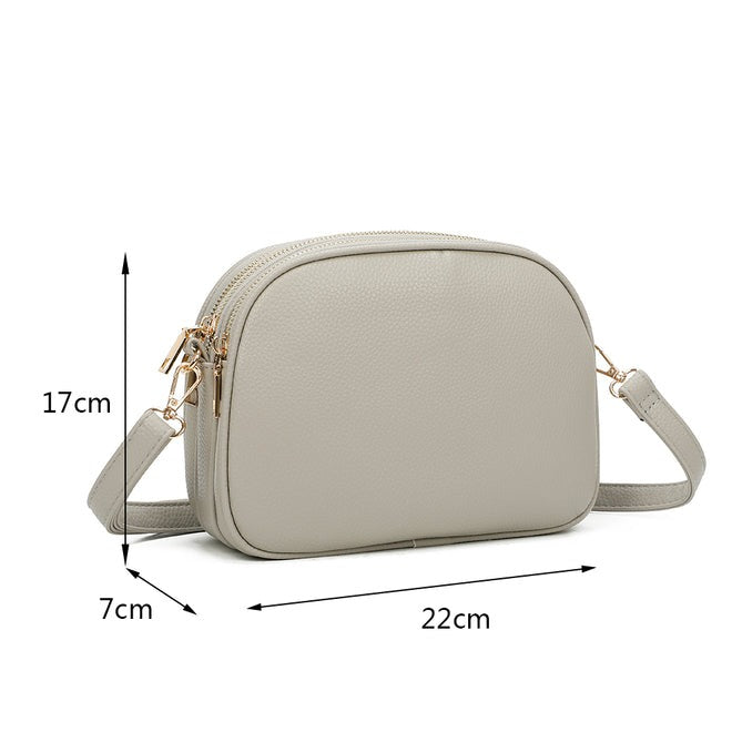 Craze London Crossbody Bag with Top Zipper Closure